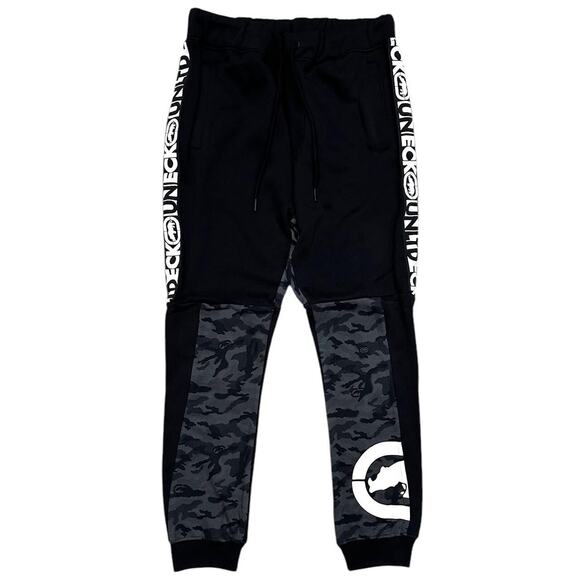Ecko Unltd Men's Sweatpants Colorblock Camo Sidestrip Logo Fleece Jogger - Picture 1 of 4